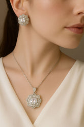 Zircon Locket Set-58 (Silver)